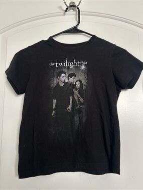 Twilight Saga Black Graphic Cropped Babydoll Tee XS 100% cotton 90s y2k style